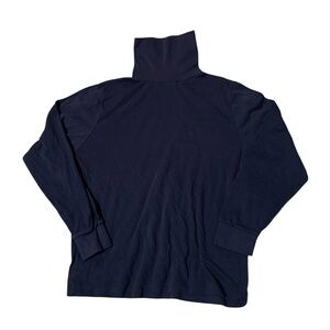 1990s Vintage Turtleneck Navy Blue Size XL